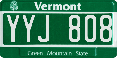VT license plate YYJ808
