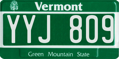 VT license plate YYJ809