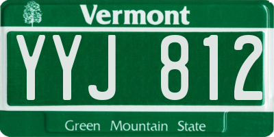 VT license plate YYJ812