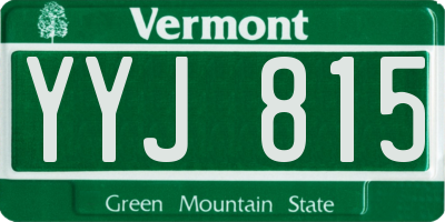 VT license plate YYJ815