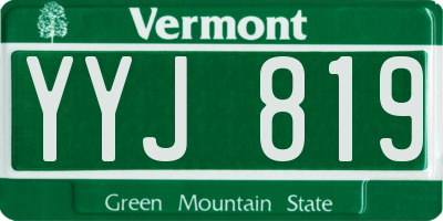VT license plate YYJ819