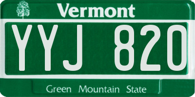 VT license plate YYJ820