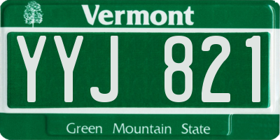 VT license plate YYJ821