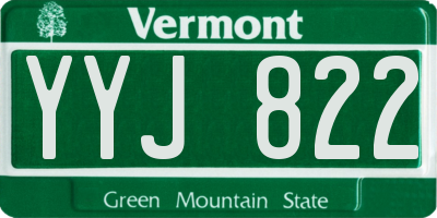 VT license plate YYJ822