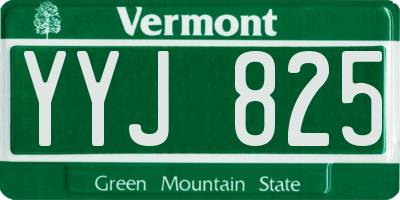 VT license plate YYJ825