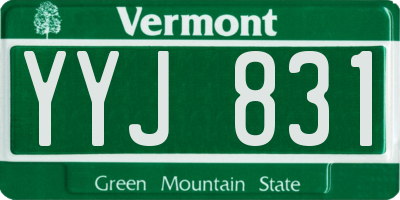 VT license plate YYJ831
