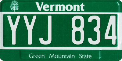 VT license plate YYJ834