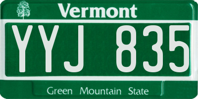 VT license plate YYJ835