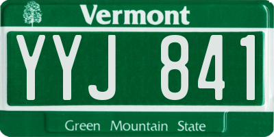 VT license plate YYJ841