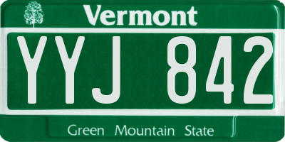 VT license plate YYJ842