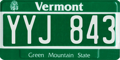 VT license plate YYJ843