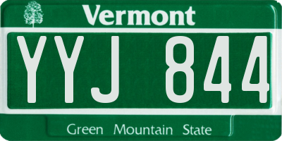 VT license plate YYJ844