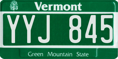 VT license plate YYJ845