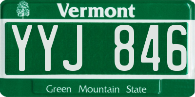 VT license plate YYJ846