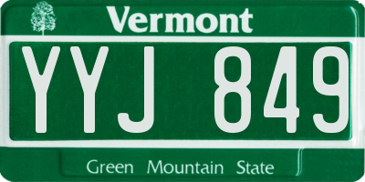 VT license plate YYJ849