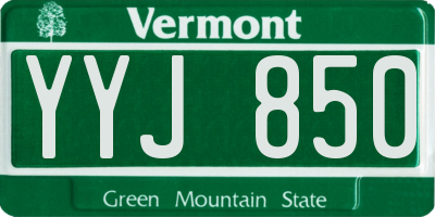 VT license plate YYJ850
