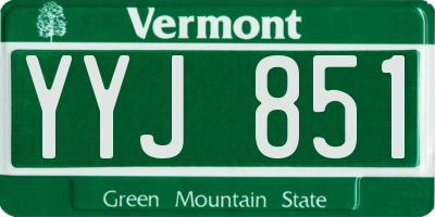 VT license plate YYJ851