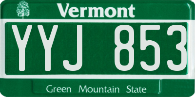 VT license plate YYJ853