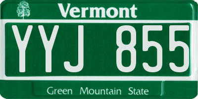 VT license plate YYJ855