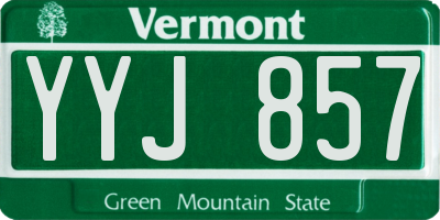 VT license plate YYJ857