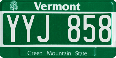 VT license plate YYJ858