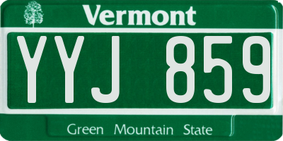 VT license plate YYJ859