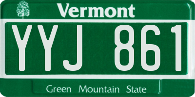 VT license plate YYJ861