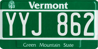 VT license plate YYJ862