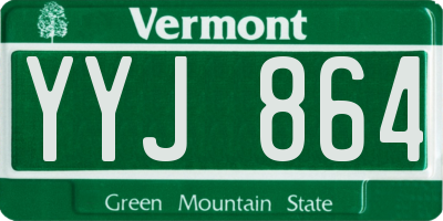 VT license plate YYJ864
