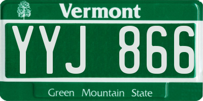 VT license plate YYJ866