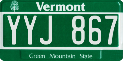 VT license plate YYJ867