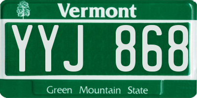 VT license plate YYJ868