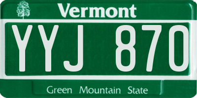 VT license plate YYJ870