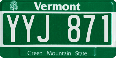VT license plate YYJ871