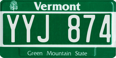 VT license plate YYJ874