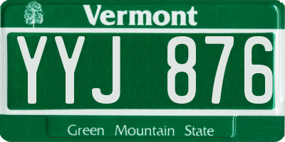 VT license plate YYJ876