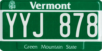 VT license plate YYJ878