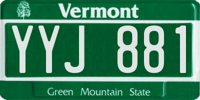 VT license plate YYJ881
