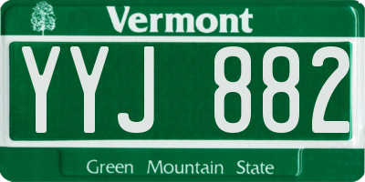 VT license plate YYJ882