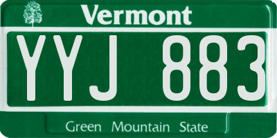 VT license plate YYJ883