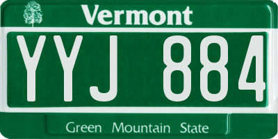 VT license plate YYJ884