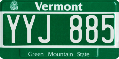 VT license plate YYJ885