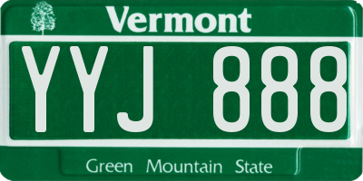 VT license plate YYJ888