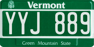 VT license plate YYJ889