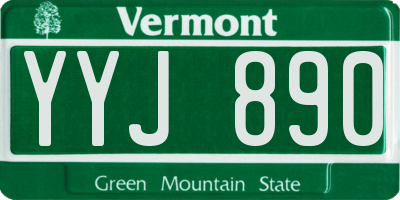 VT license plate YYJ890
