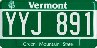 VT license plate YYJ891