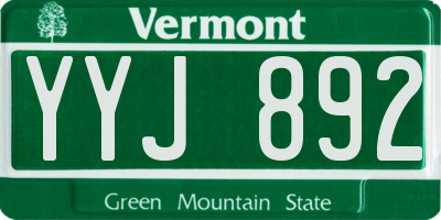 VT license plate YYJ892
