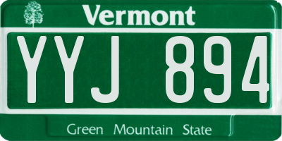 VT license plate YYJ894