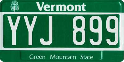 VT license plate YYJ899