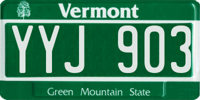 VT license plate YYJ903